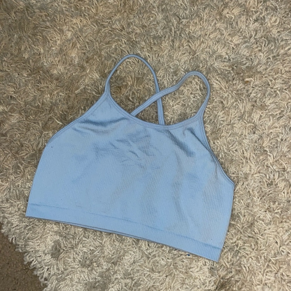blue sports bra